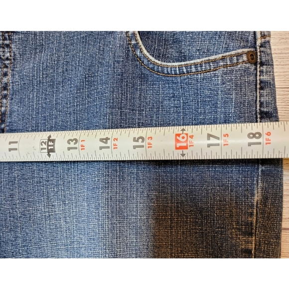 Mossimo Women's Jeans Stretch Blue Size 15 Boot Cut Wide Leg Flattering Retro - Picture 5 of 11